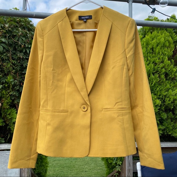 Nine West Jackets & Blazers - Nine West Mustard Blazer Jacket Blogger Favorite